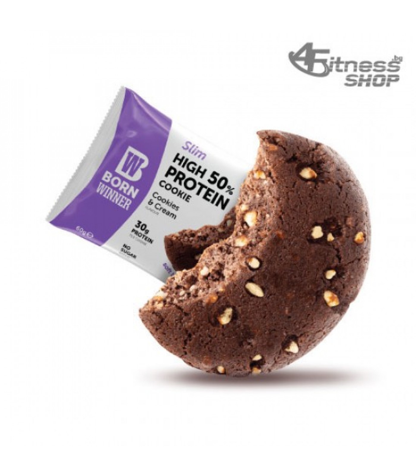 BORN WINNER Slim High 50% Protein Cookie Cookies & Cream 60 гр